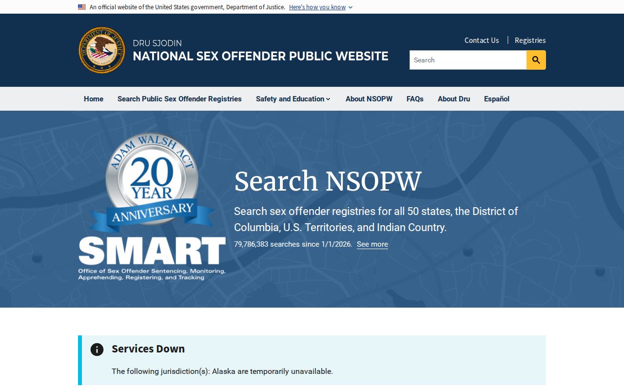 National supplement for a Yuma County sex offender search
