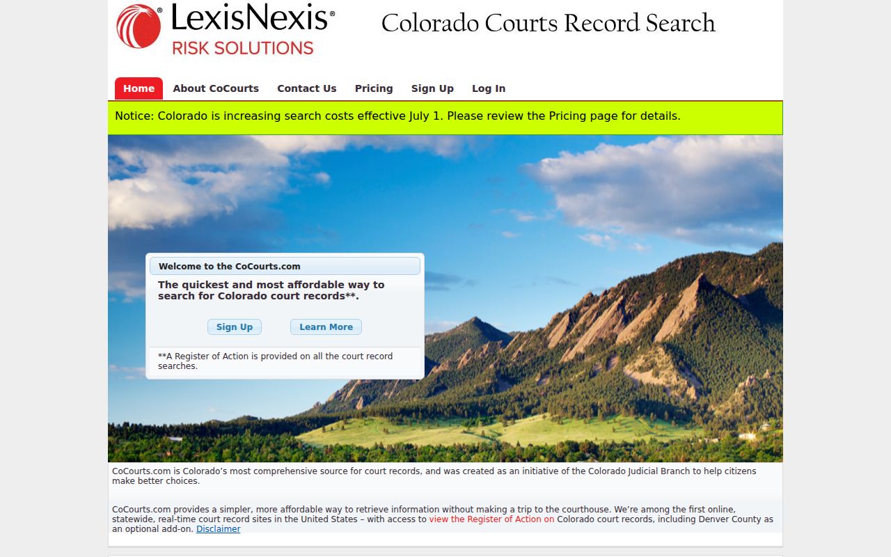 Colorado court index for Yuma County criminal court cases