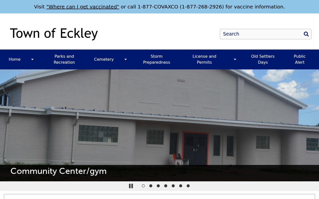 Official Eckley town website illustrating local government across eastern Yuma County